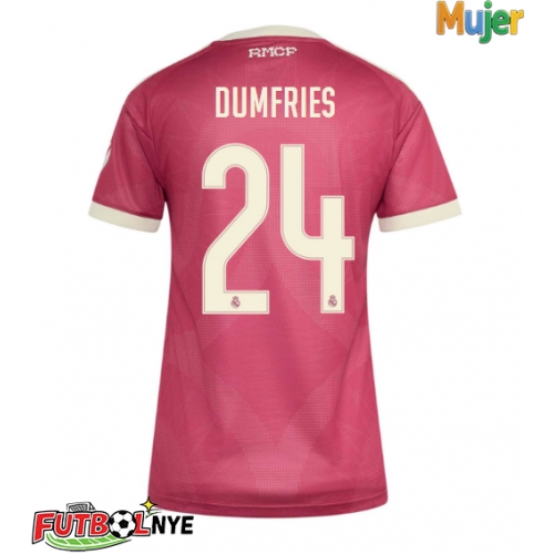 Camiseta Real Madrid Denzel Dumfries #24 Tercera Equipación para mujer 2026-27 manga corta